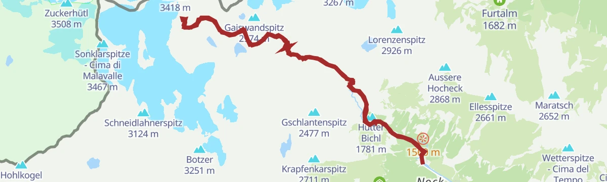 Route map: Da Masseria al Rifugio Gino Biasi al Bicchiere